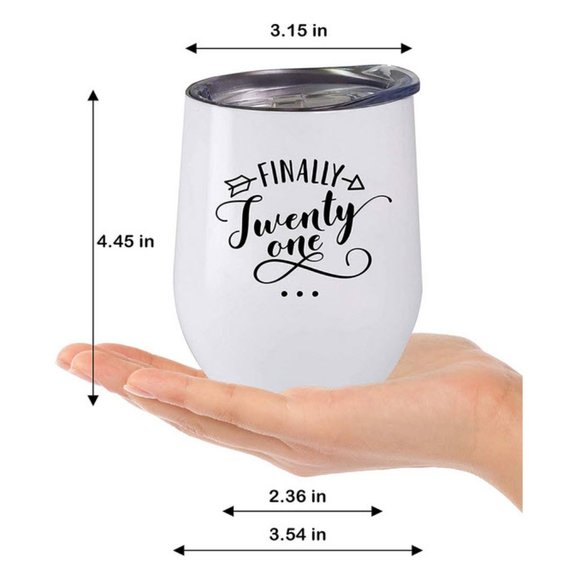 Finally 21 birthday tumbler cup stainless steel - Picture 6 of 8